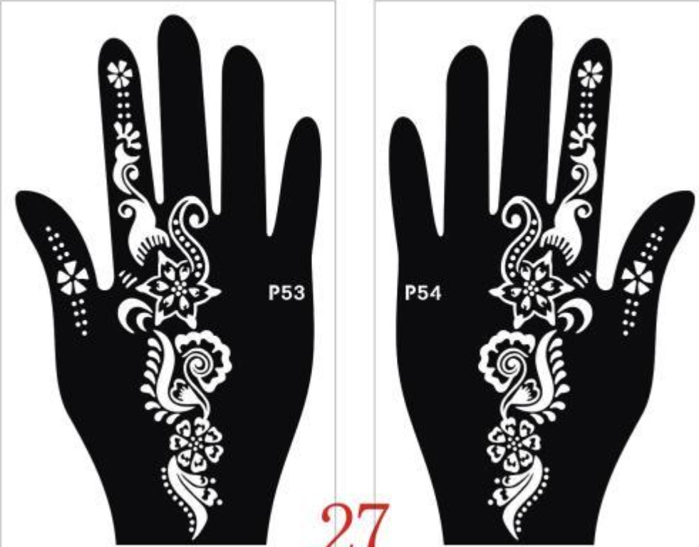 Temporary HennaTattoos Stencil Stickers