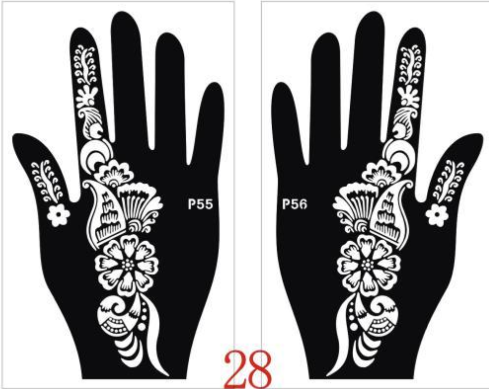 Temporary HennaTattoos Stencil Stickers