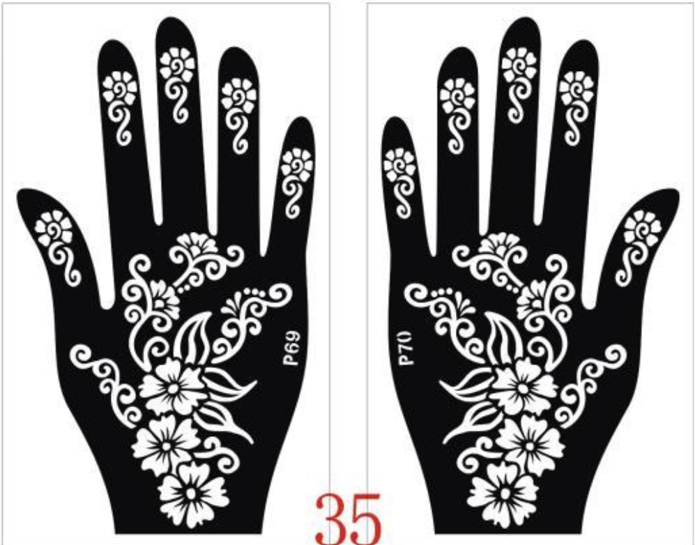 Temporary HennaTattoos Stencil Stickers