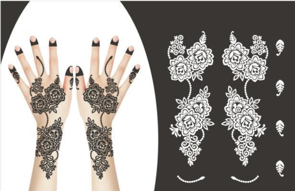 Temporary HennaTattoos Stencil Stickers