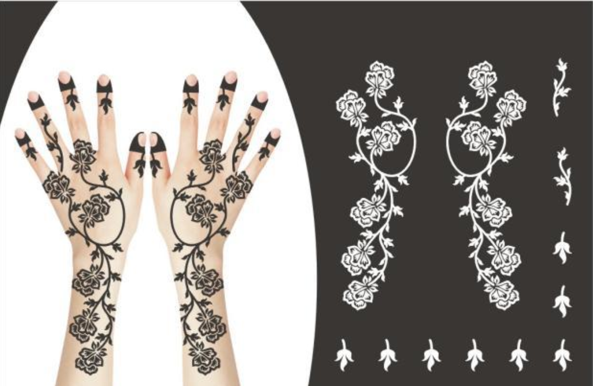 Temporary HennaTattoos Stencil Stickers