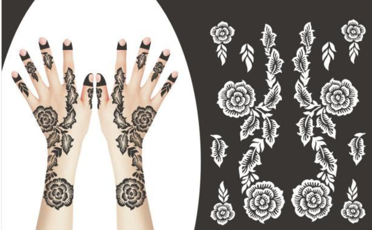 Temporary HennaTattoos Stencil Stickers