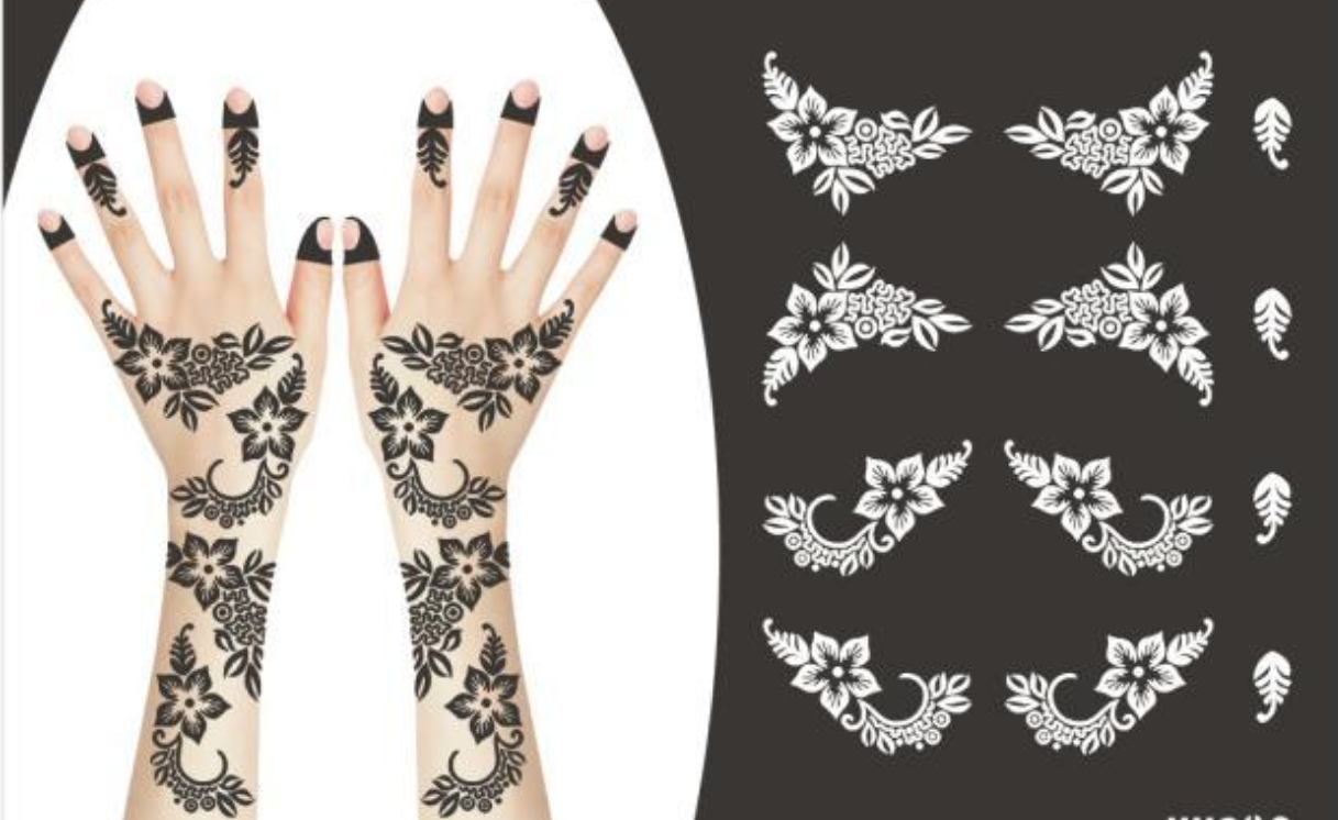 Temporary HennaTattoos Stencil Stickers