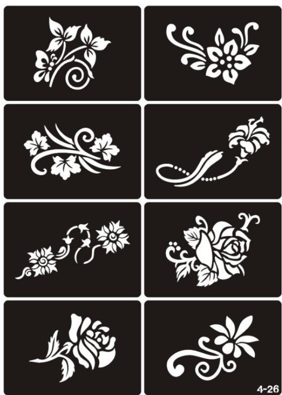 Temporary HennaTattoos Stencil Stickers