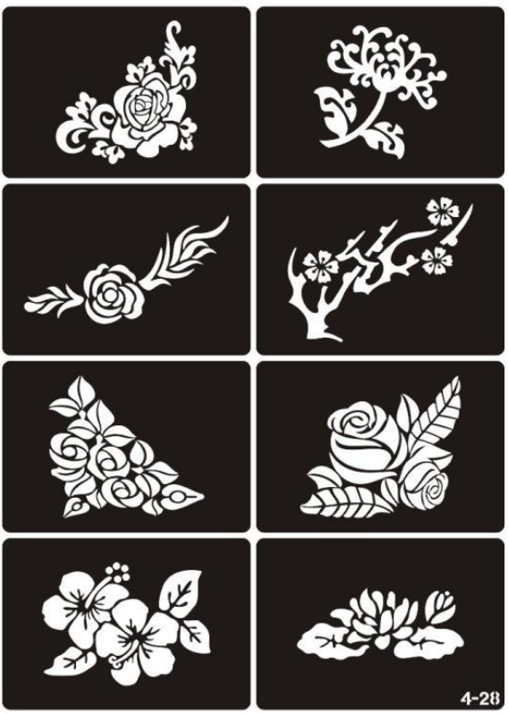 Temporary HennaTattoos Stencil Stickers