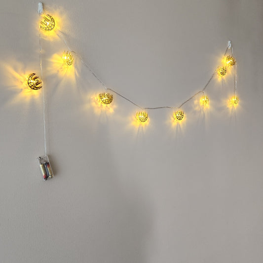 Ramadan and Eid String Light 10 LEd Cressenr and Mosque Battery Operated