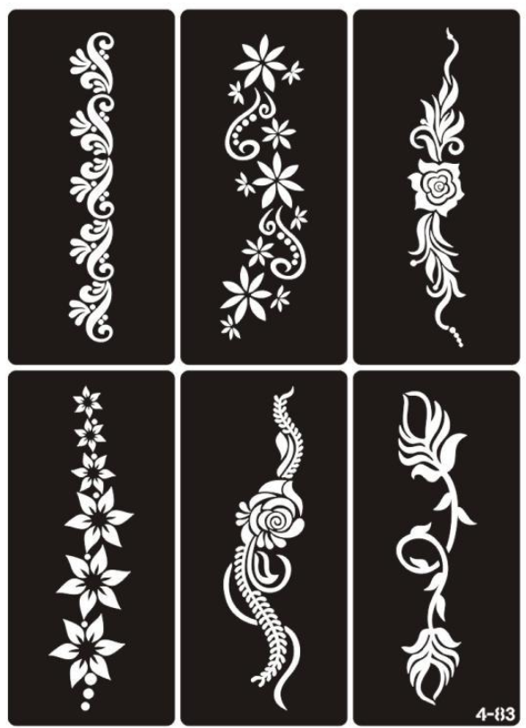 Temporary HennaTattoos Stencil Stickers