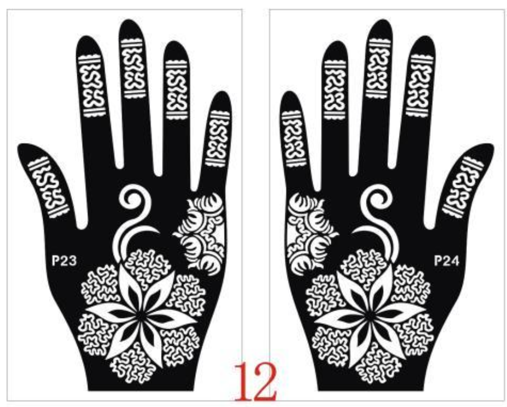 Temporary HennaTattoos Stencil Stickers
