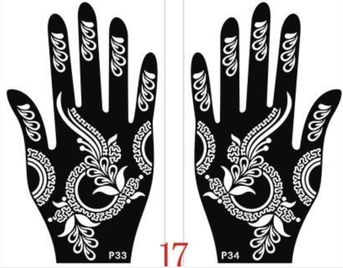 Temporary HennaTattoos Stencil Stickers